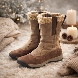 Timberland Shearling Trim Pull-On Winter Boots Brown 9.5